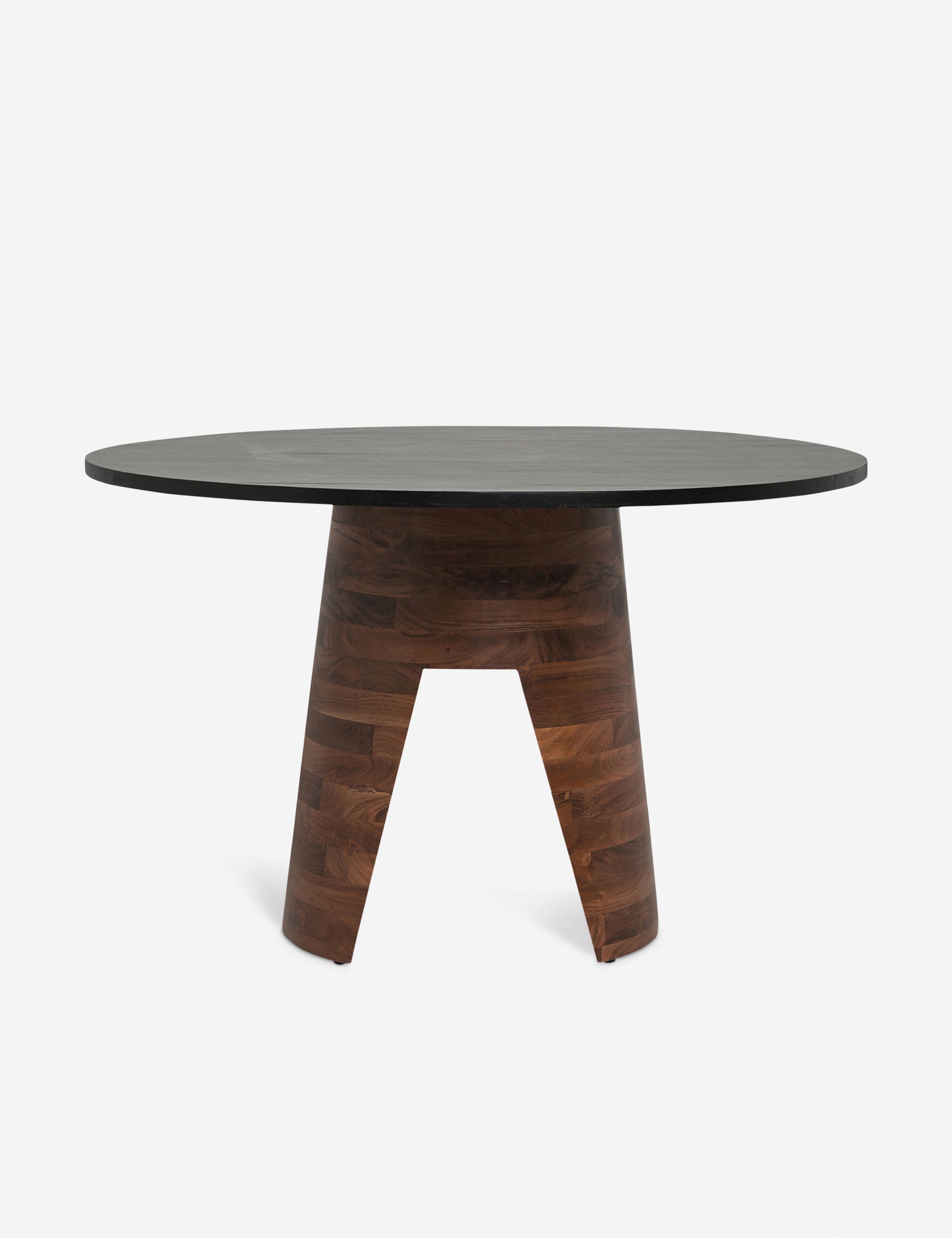 #color::black-and-brown | Adler acadia wooden round dining table