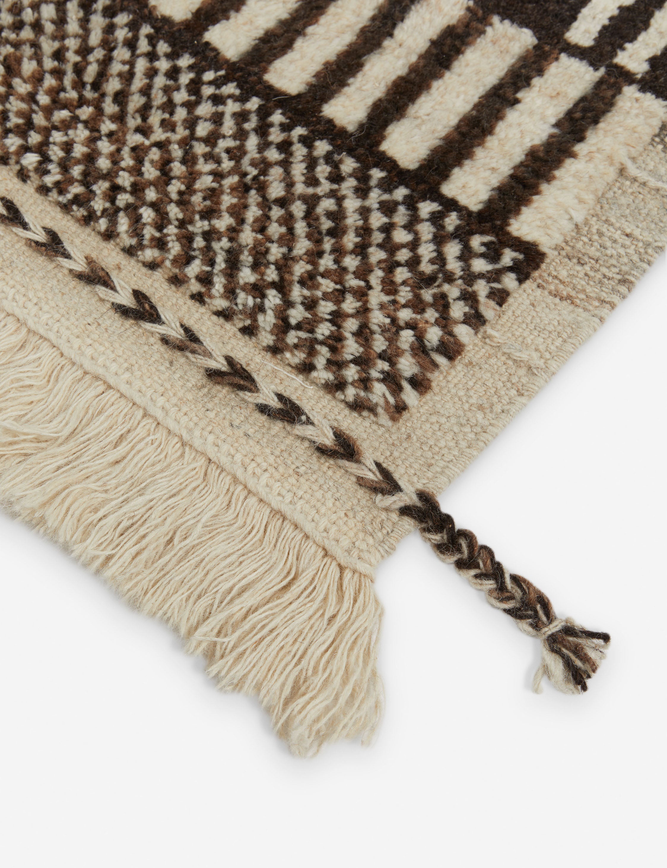 Mostră de covor din lână înnodat manual în stil marocan Allard