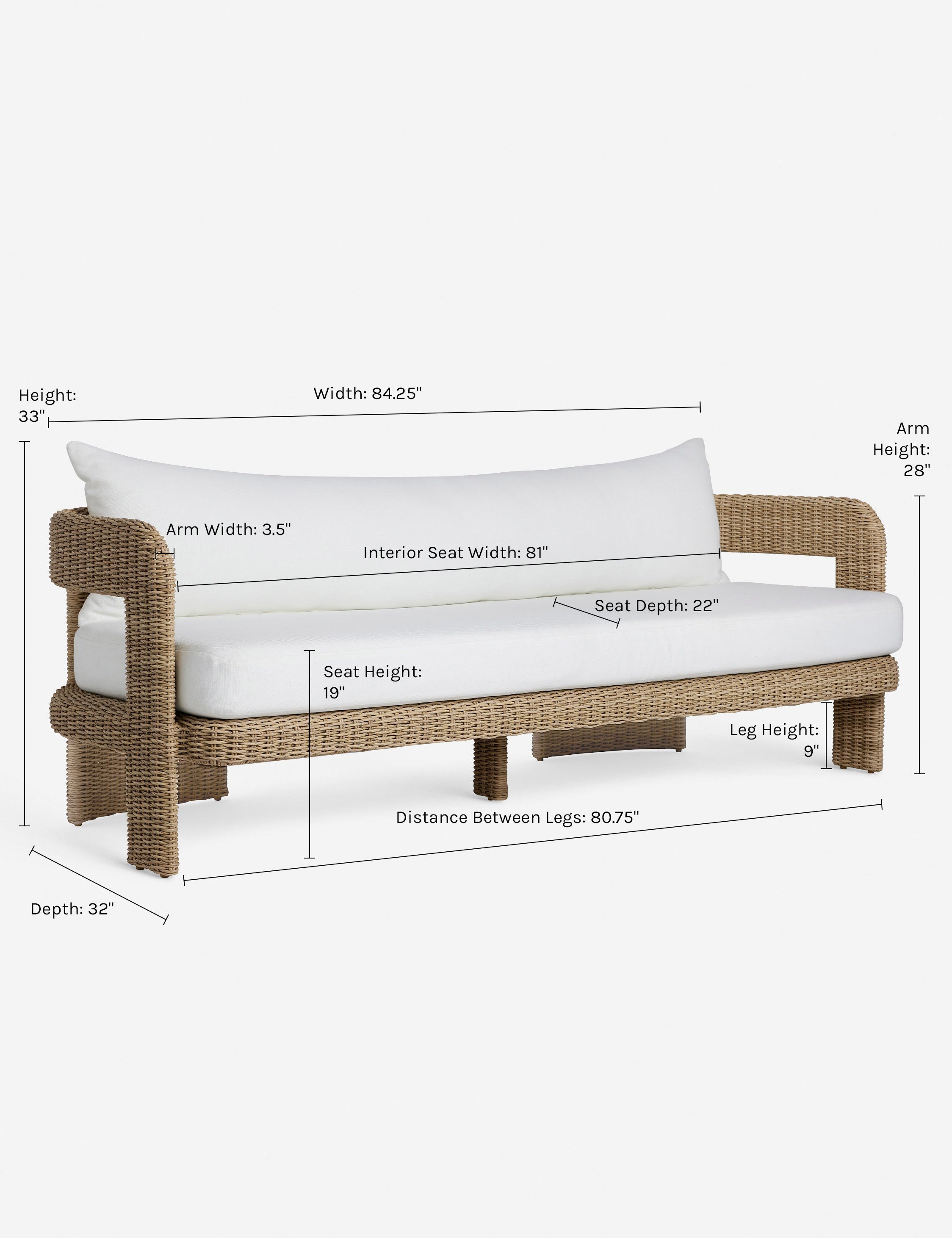 #color::natural | Dimensions on the Hadler Indoor Outdoor Sofa