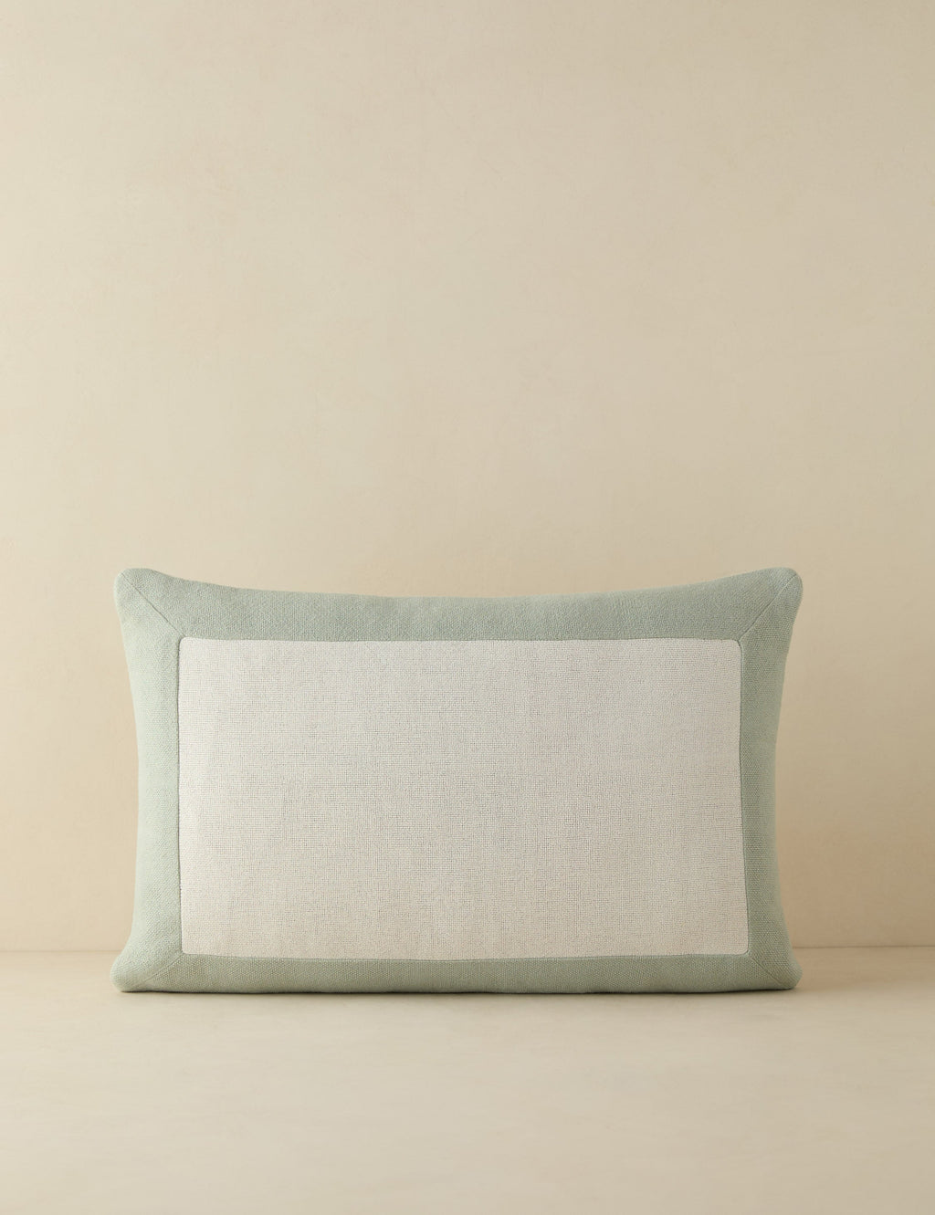 #color::seafoam #size::lumbar | Amica color border outdoor pillow