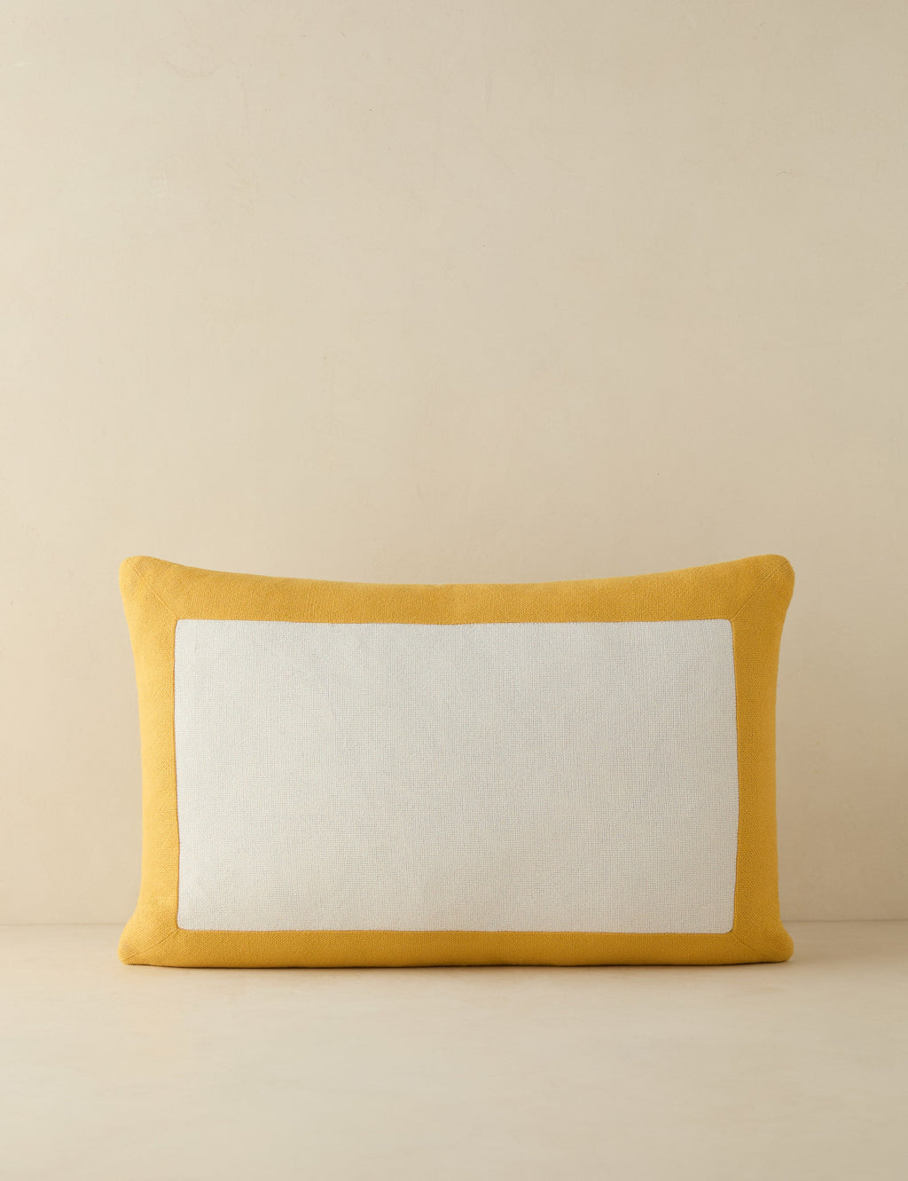 #color::yellow #size::lumbar | Amica color border outdoor pillow