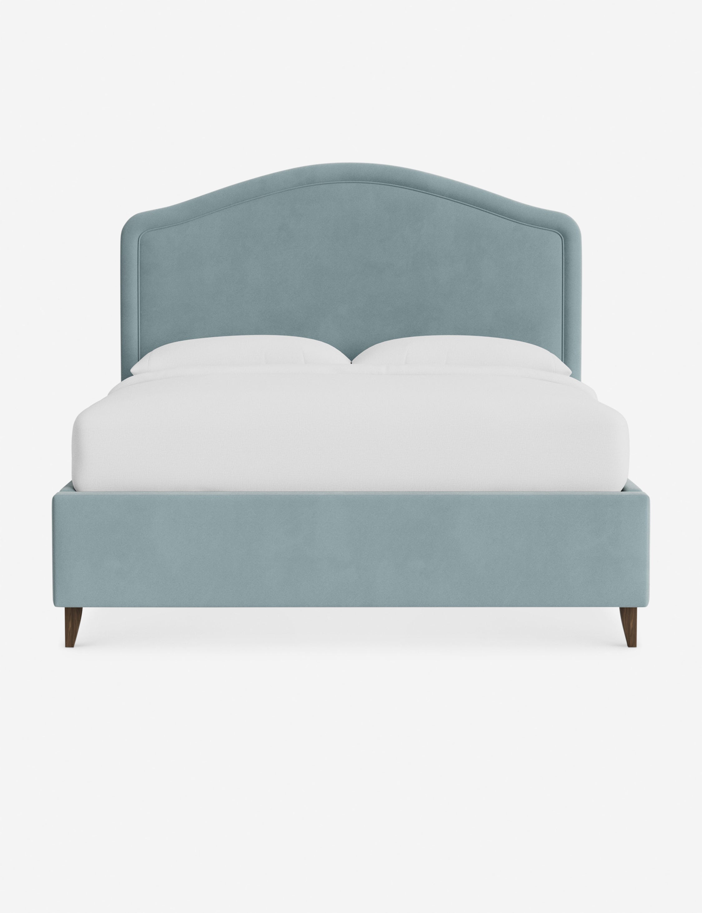 #color::sky-blue-classic-velvet #size::cal-king #leg-finish::chestnut