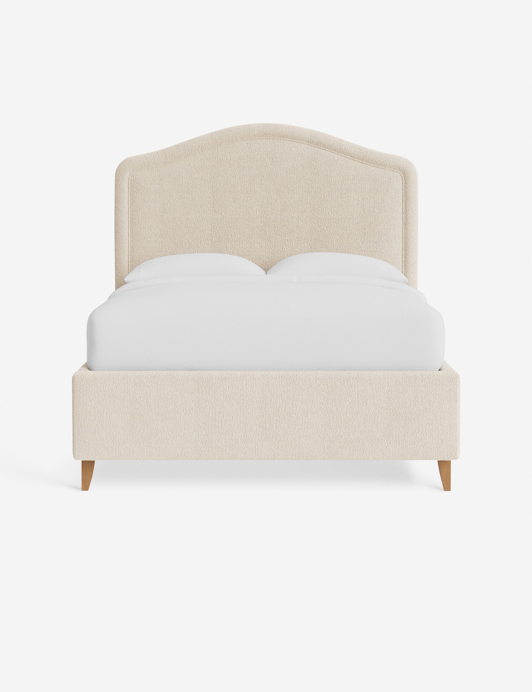 #color::white-boucle #size::queen #leg-finish::natural