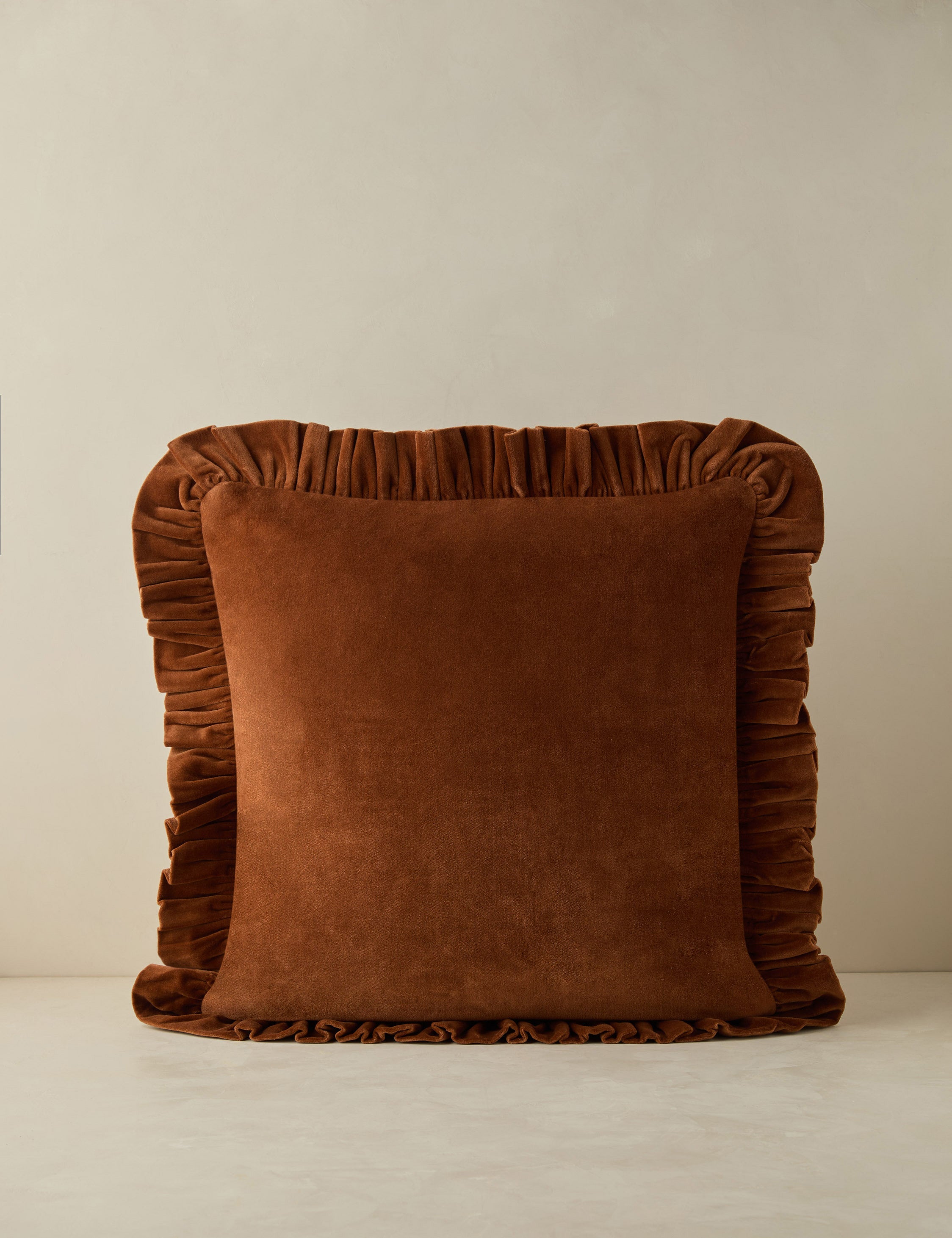 #color::chestnut #style::square #fill type::with-feather-down-insert #fill type::pillow-cover-only 
