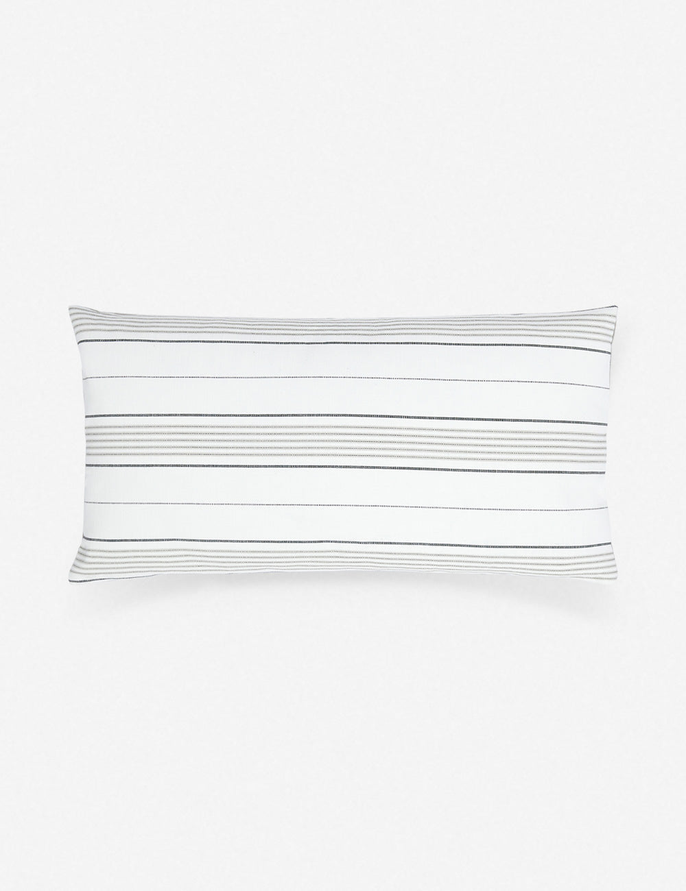 #size::12--x-22- | Whitehaven indoor and outdoor white with black stripes lumbar pillow made with perennials performance fabric