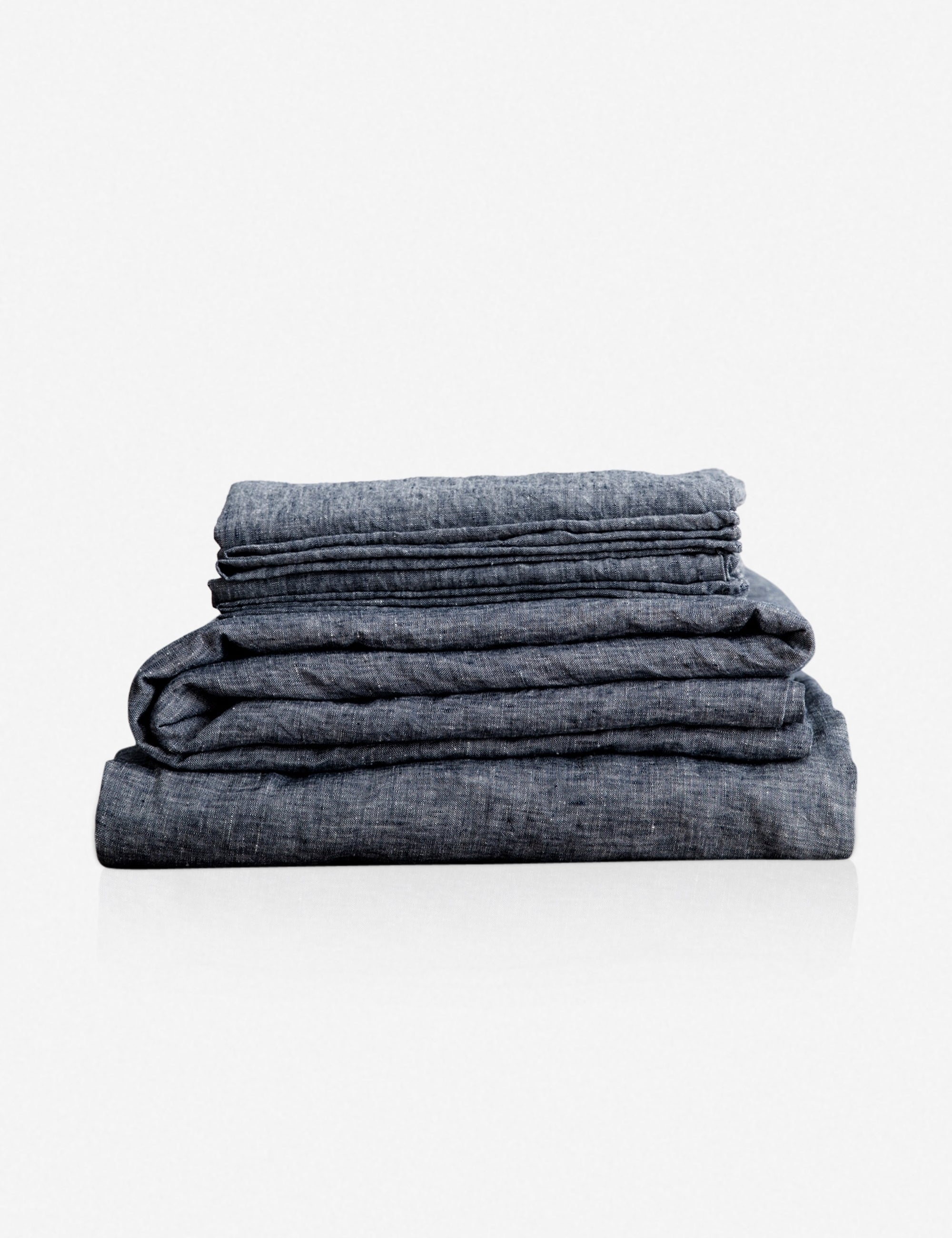 #color::indigo #size::twin #size::queen #size::king #size::cal-king | European Flax Linen indigo blue Sheet Set by Cultiver